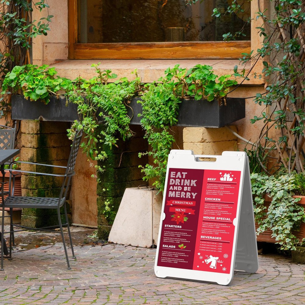 Custom SimpoSign II A-Frame, White Sidewalk Sign Display