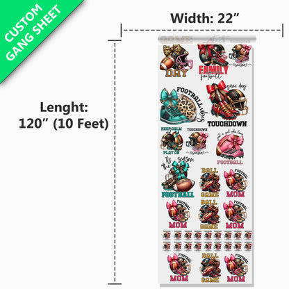 22” Custom UV DTF Gang Sheet, Upload a Print Ready File