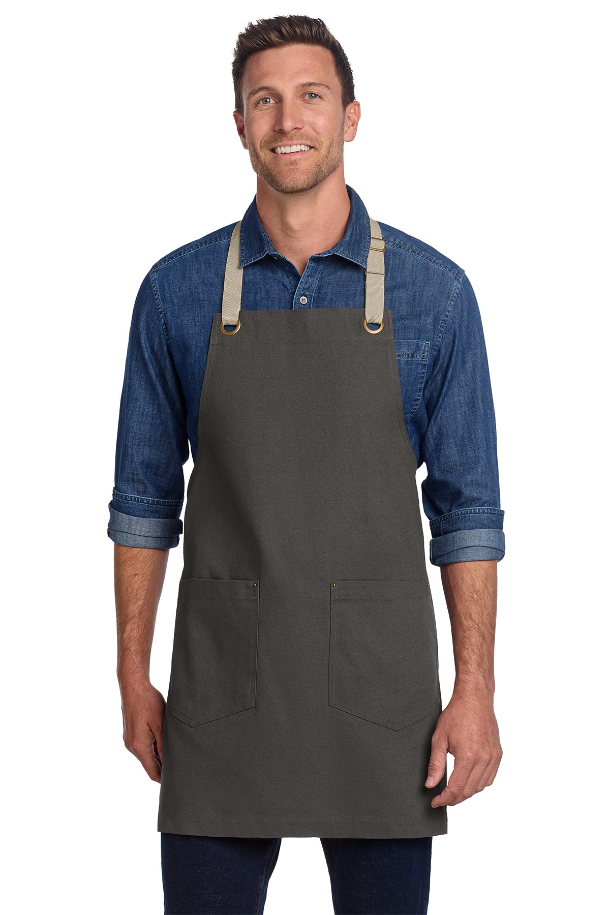 Port Authority® A815 Unisex Canvas Full-Length Two-Pocket Apron