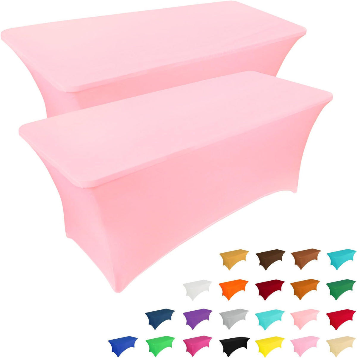 Custom 6ft Spandex Table Cover, Stretch Tablecloth with Logo