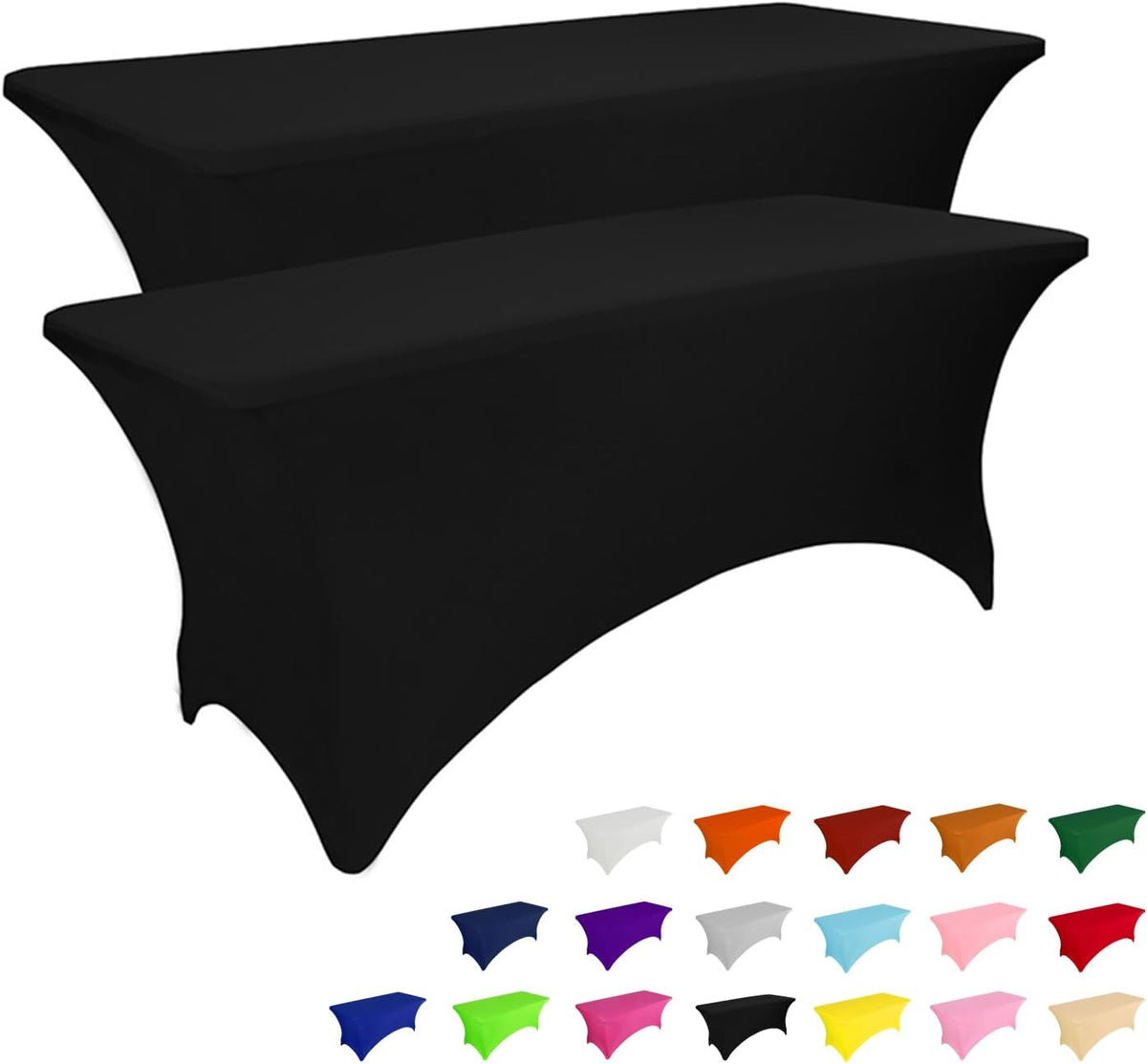 Custom 6ft Spandex Table Cover, Stretch Tablecloth with Logo