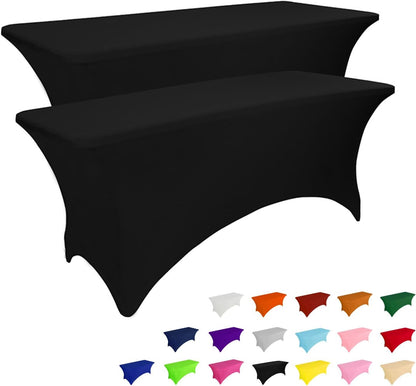 Custom 6ft Spandex Table Cover, Stretch Tablecloth with Logo