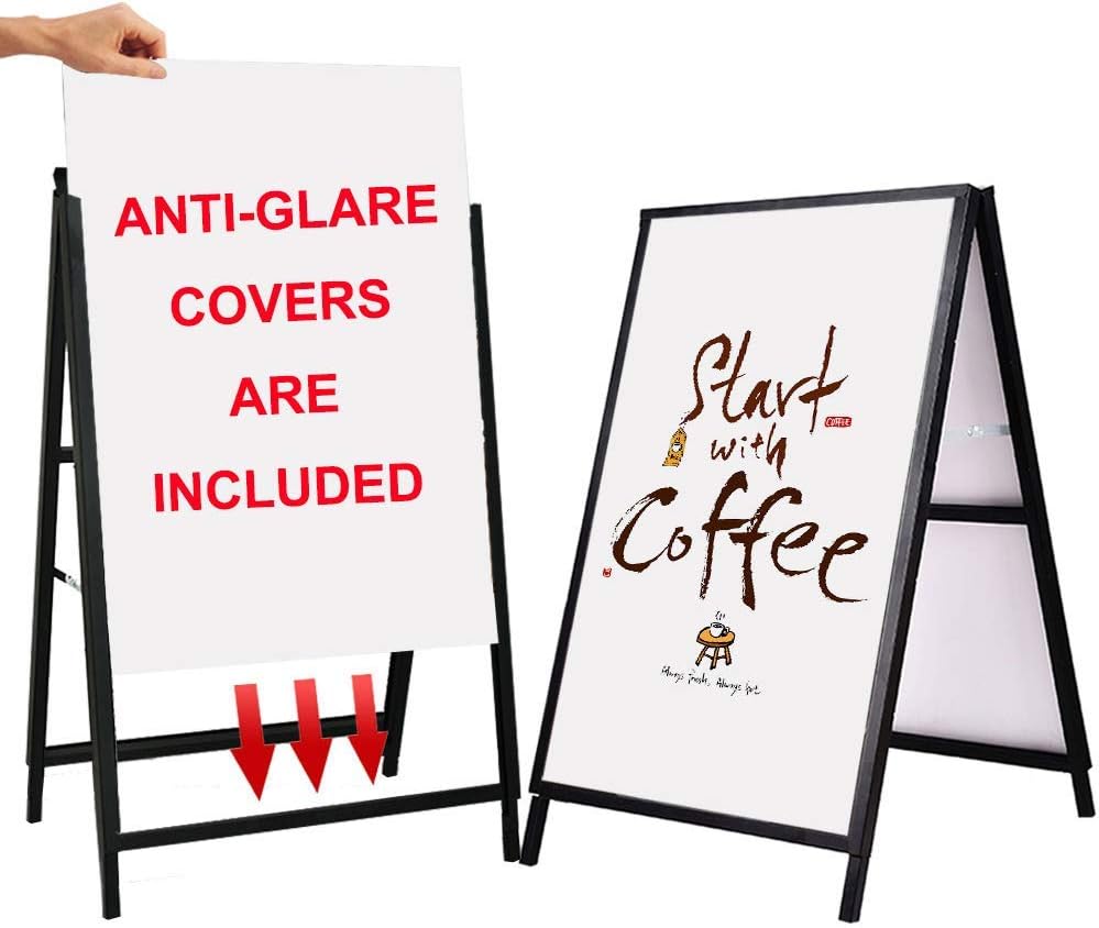 Custom 24x36 A-Frame Sidewalk Sign, Black Metal Frame Double-Sided Signs