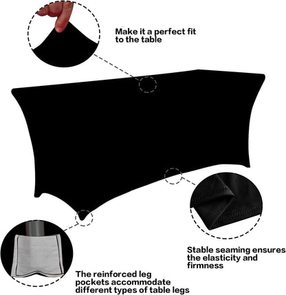 Custom 6ft Spandex Table Cover, Stretch Tablecloth with Logo