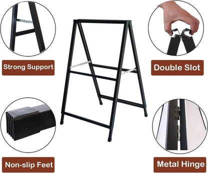 Custom 24x36 A-Frame Sidewalk Sign, Black Metal Frame Double-Sided Signs