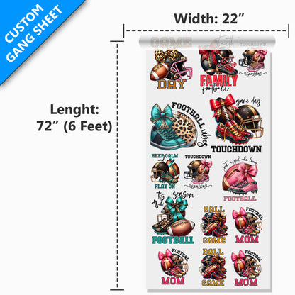 22” Custom DTF Gang Sheet, Upload a Print Ready File