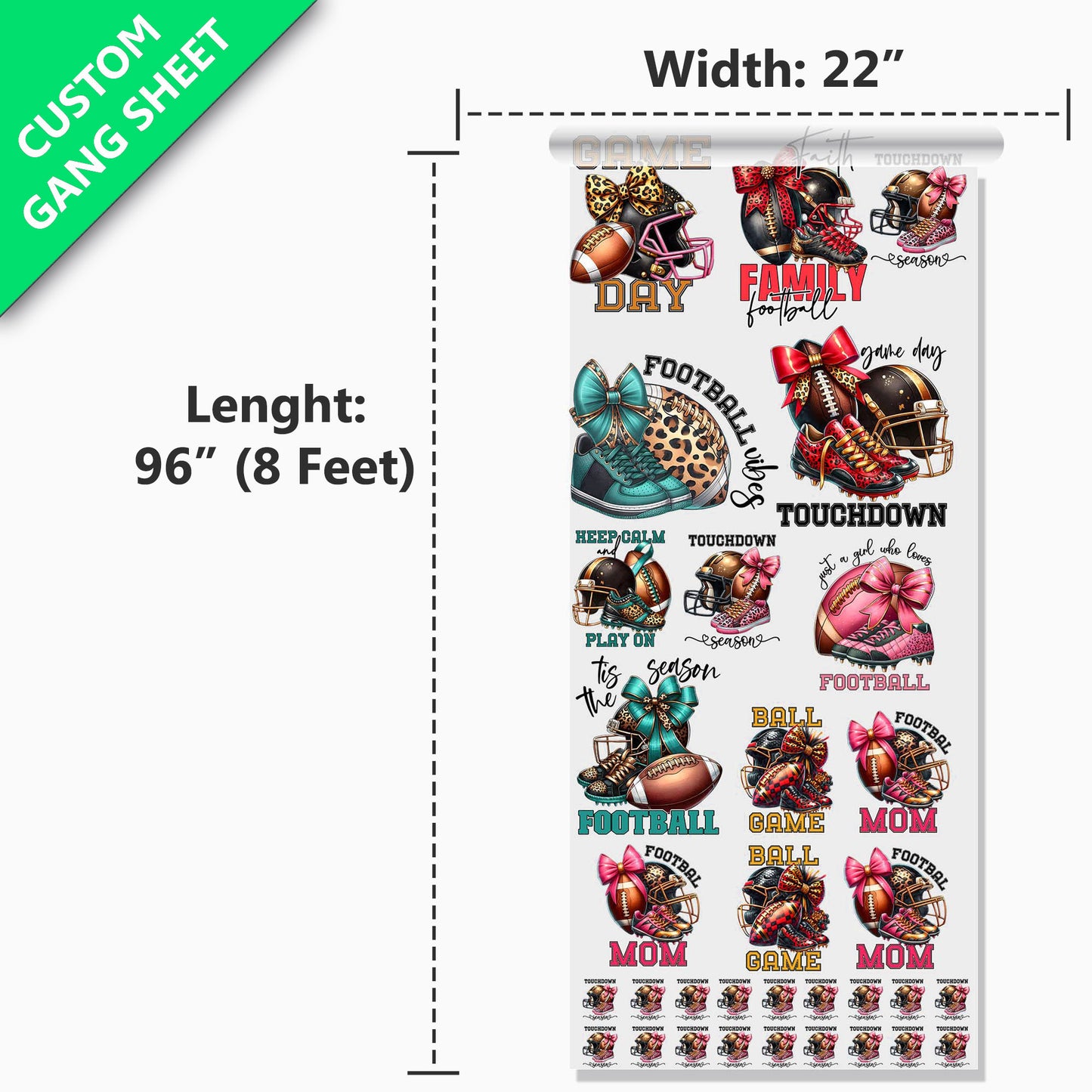 22” Custom UV DTF Gang Sheet, Upload a Print Ready File