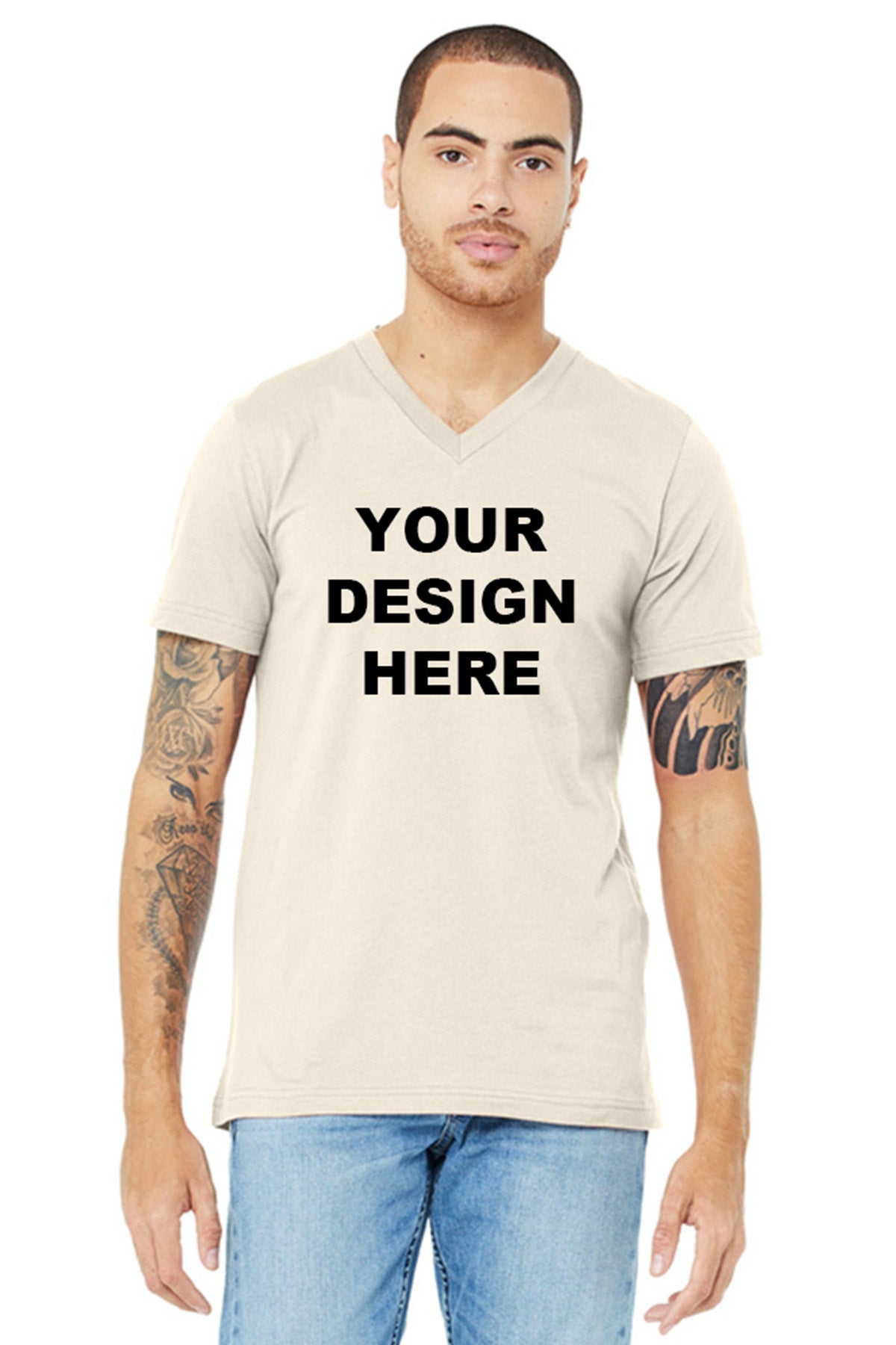 Bella Canvas 3005 V-Neck T-Shirt Printing | Custom Unisex V-Neck Tees