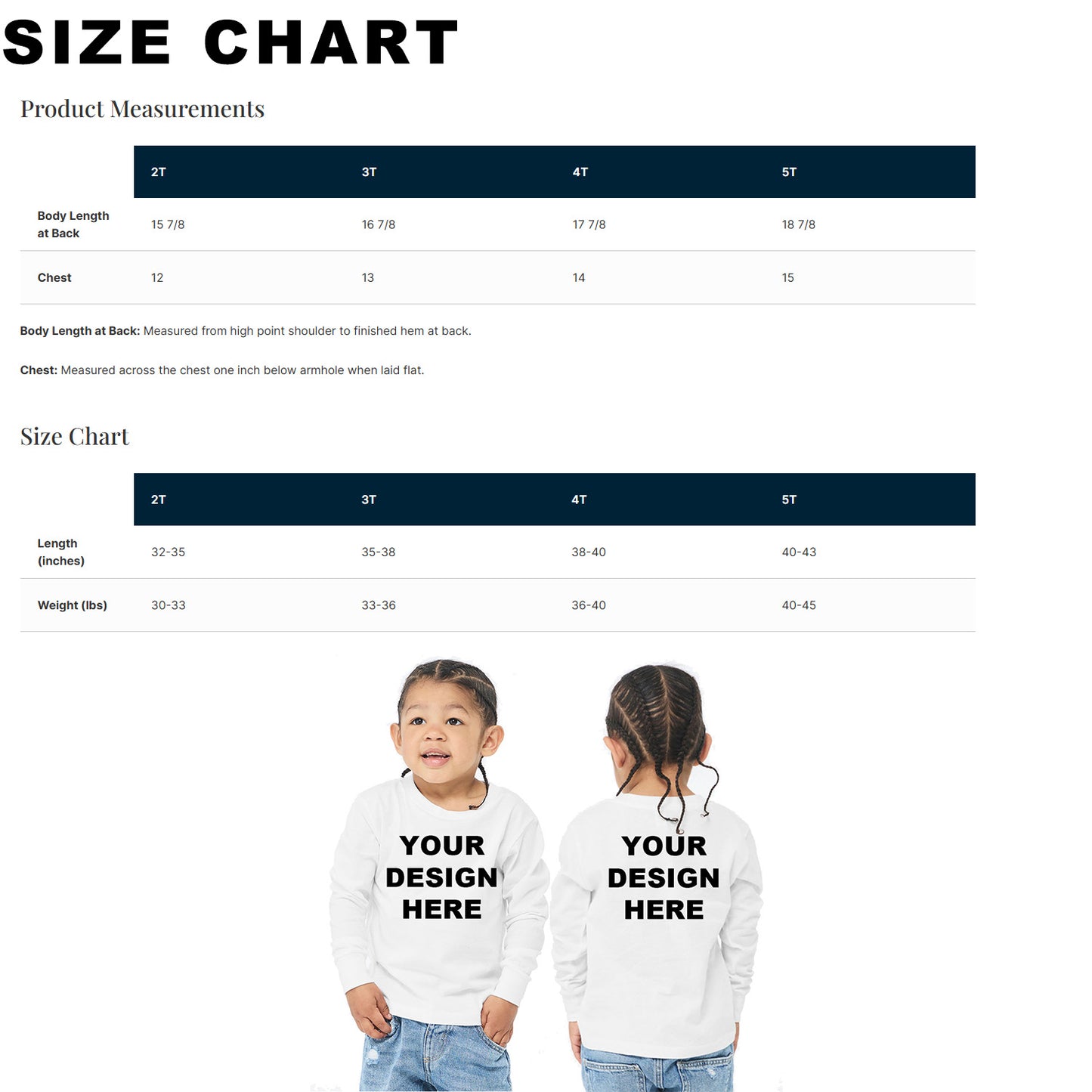 BELLA+CANVAS 3501T Toddler Unisex Long Sleeve Jersey Tee