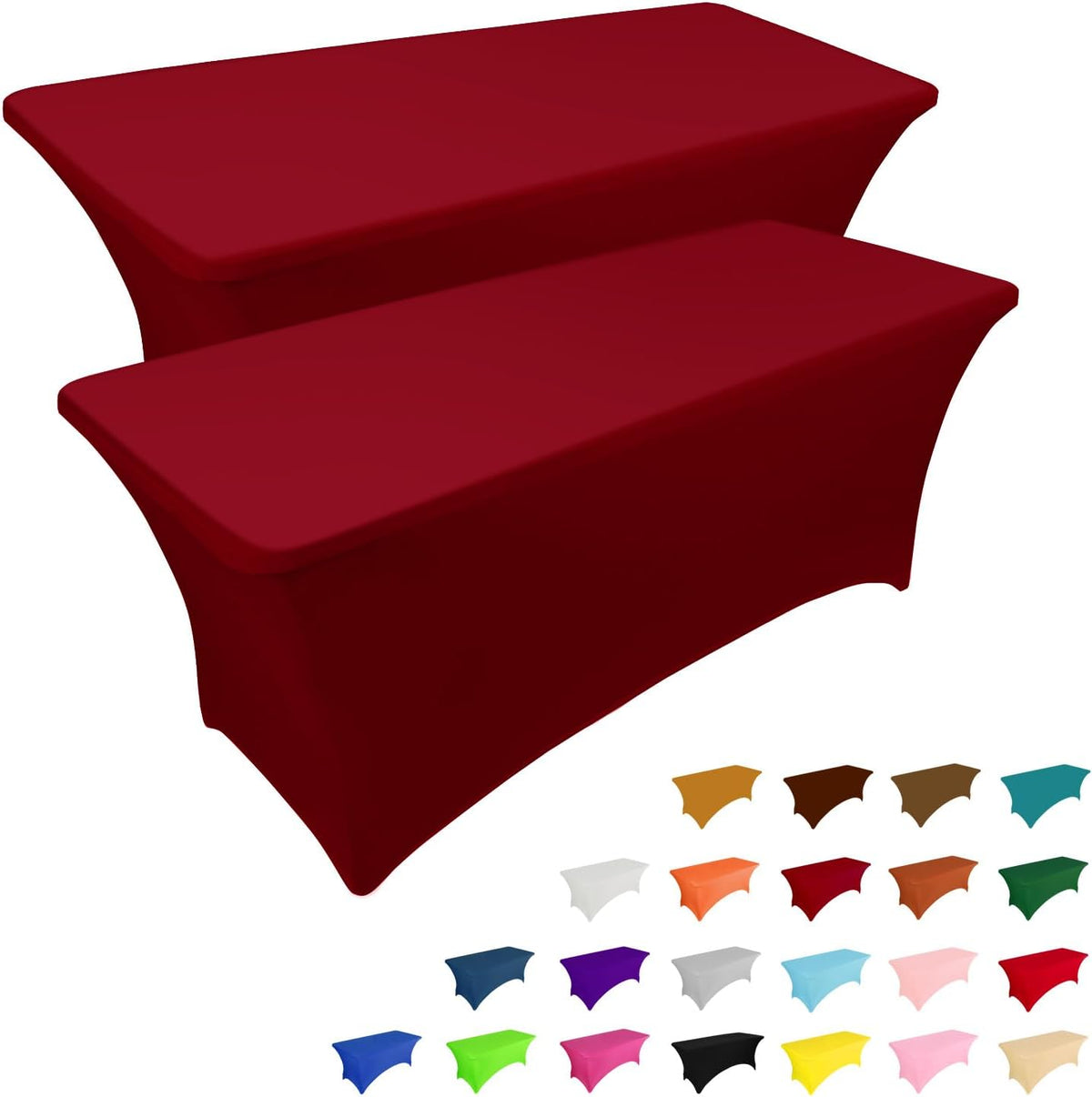 Custom 6ft Spandex Table Cover, Stretch Tablecloth with Logo