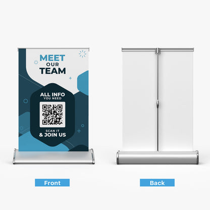 Custom Table Top Banner Stand, Retractable Tabletop Display