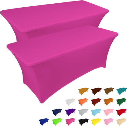 Custom 6ft Spandex Table Cover, Stretch Tablecloth with Logo
