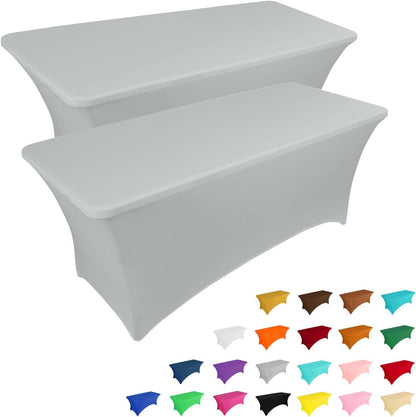 Custom 6ft Spandex Table Cover, Stretch Tablecloth with Logo