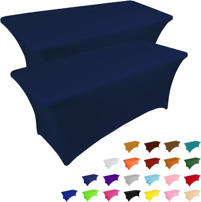 Custom 6ft Spandex Table Cover, Stretch Tablecloth with Logo
