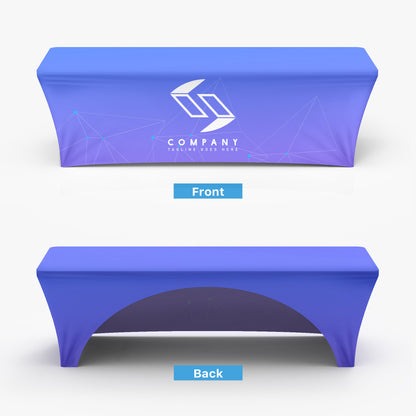 Custom 8ft Stretch Table Cover, Fitted Table Cloth With Logo