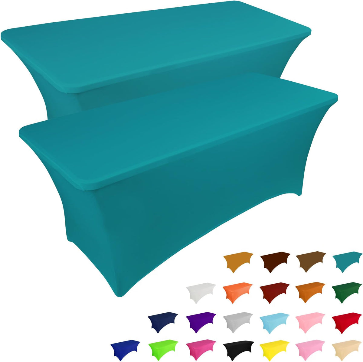 Custom 6ft Spandex Table Cover, Stretch Tablecloth with Logo