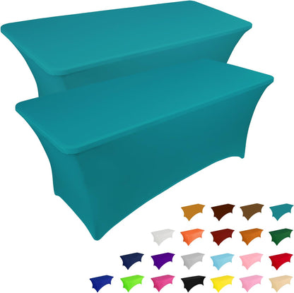 Custom 6ft Spandex Table Cover, Stretch Tablecloth with Logo