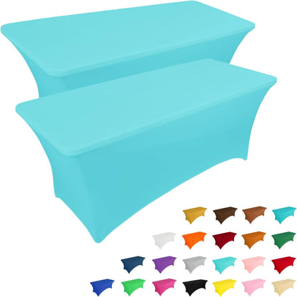 Custom 6ft Spandex Table Cover, Stretch Tablecloth with Logo