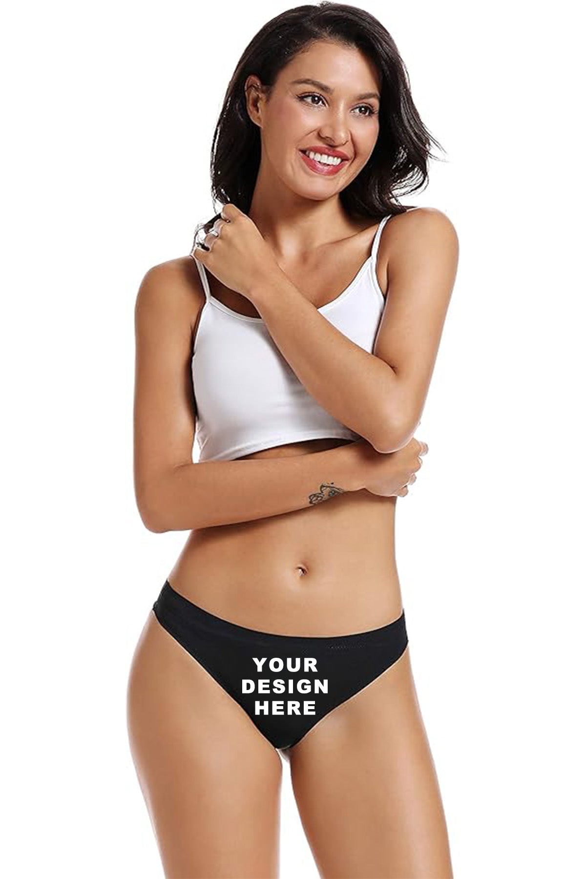 Custom Women's Seamless Thong Underwear | Personalized No-Show Panties