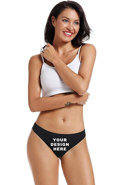 Custom Women's Seamless Thong Underwear | Personalized No-Show Panties