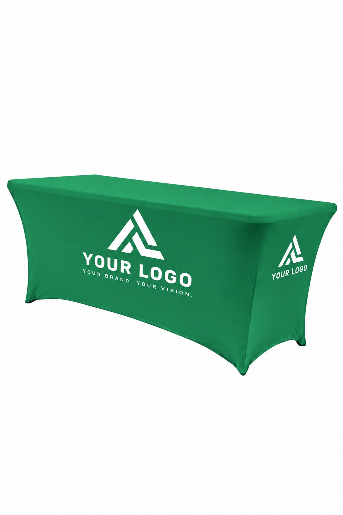 Custom 6ft Spandex Table Cover, Stretch Tablecloth with Logo