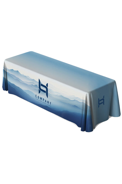 Custom 8ft Tension Fabric Table Cover, Stretch Table Cloth with Logo