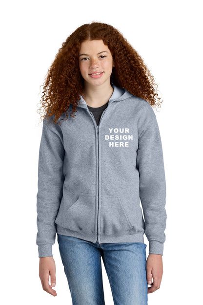 Custom Gildan 18600 Full-Zip Hoodie | Personalized Zip-Up Sweatshirt