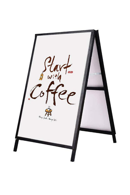 Custom 24x36 A-Frame Sidewalk Sign, Black Metal Frame Double-Sided Signs
