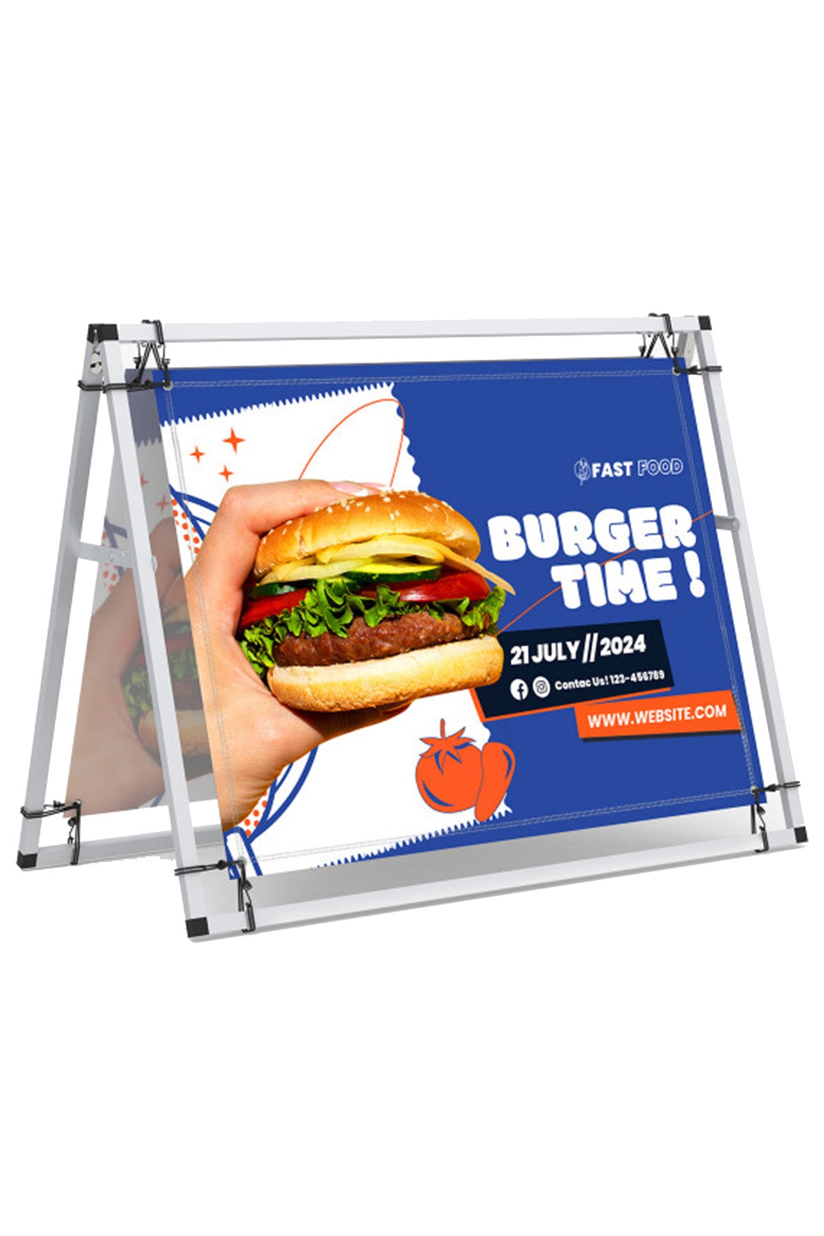 Custom Banner A-Frame Sign, Outdoor Sidewalk Banner Displays