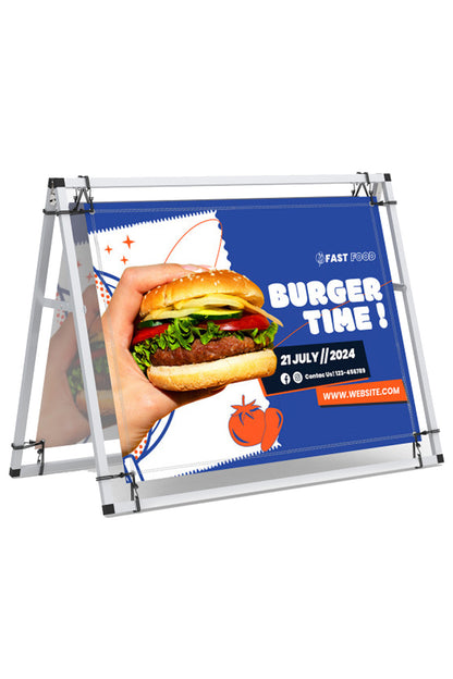 Custom Banner A-Frame Sign, Outdoor Sidewalk Banner Displays