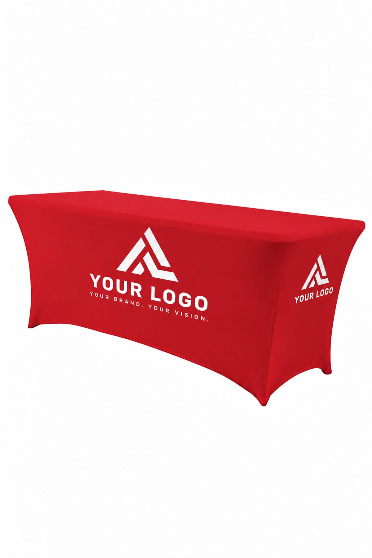 Custom 8ft Spandex Table Cover, Stretch Table Cloth with Logo