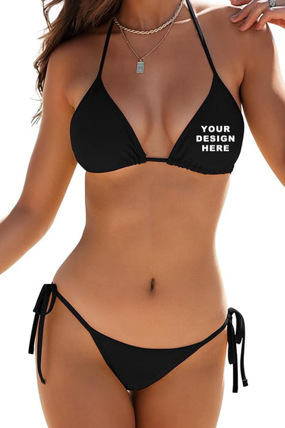 Custom Women's Triangle Bikini Set | Personalized Two-Piece Swimwear