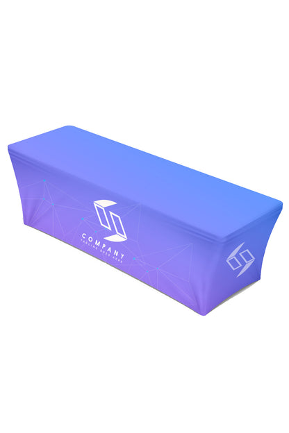 Custom 8ft Stretch Table Cover, Fitted Table Cloth With Logo