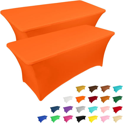 Custom 6ft Spandex Table Cover, Stretch Tablecloth with Logo