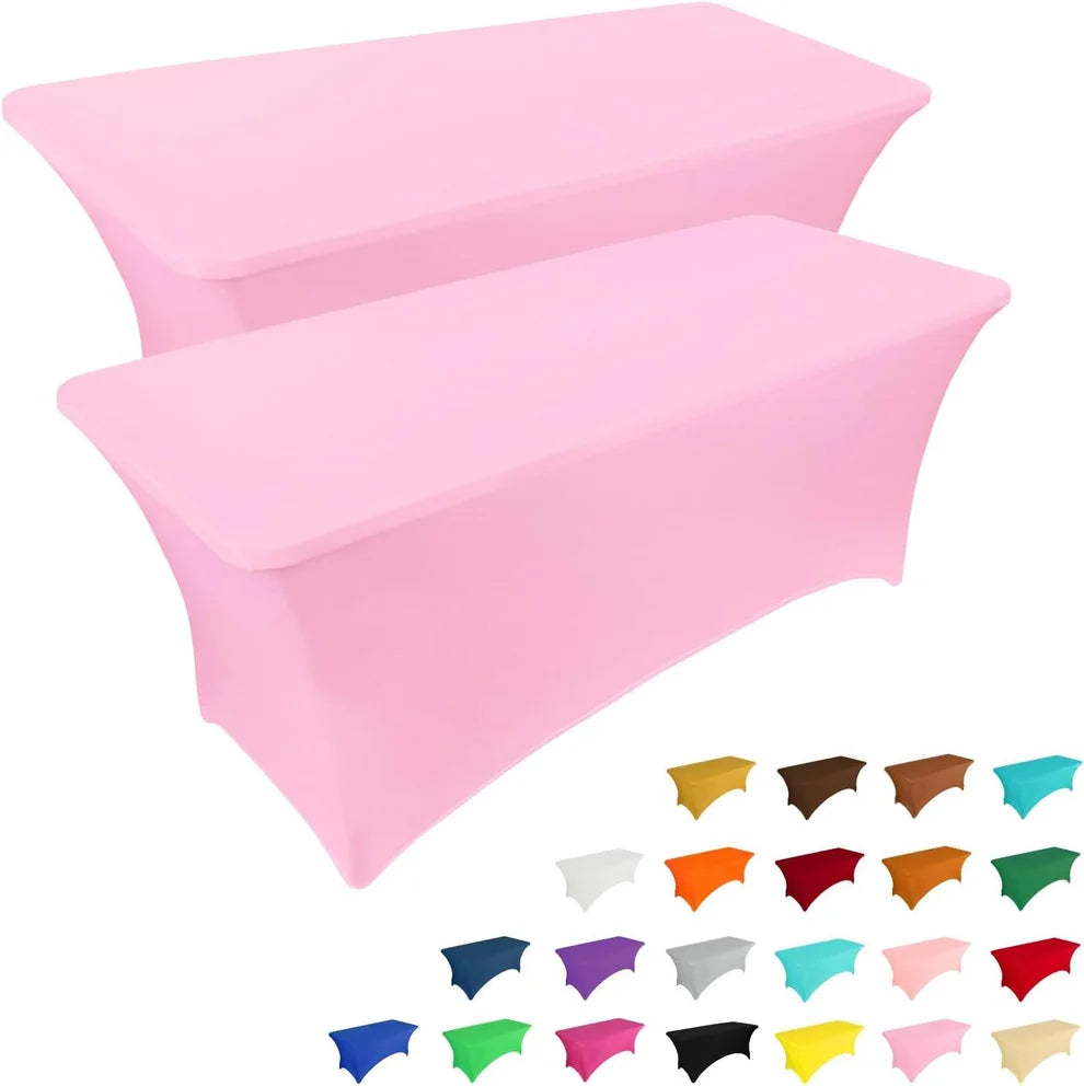Custom 6ft Spandex Table Cover, Stretch Tablecloth with Logo