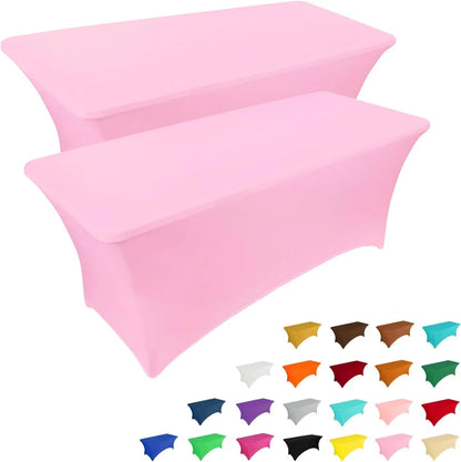Custom 6ft Spandex Table Cover, Stretch Tablecloth with Logo