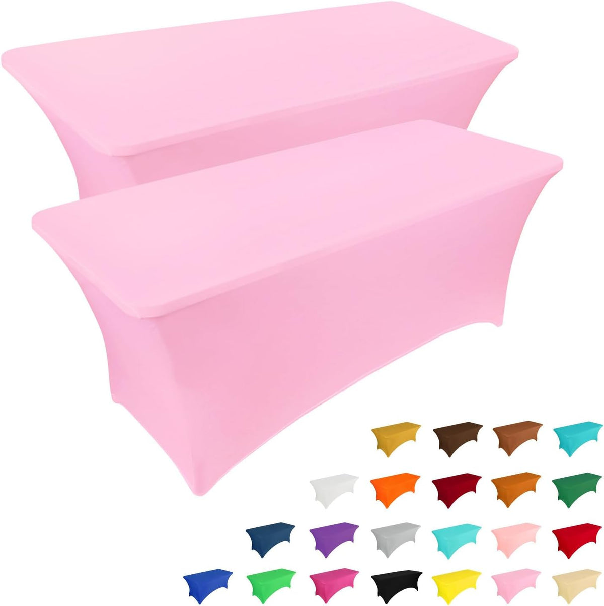 Custom 6ft Spandex Table Cover, Stretch Tablecloth with Logo