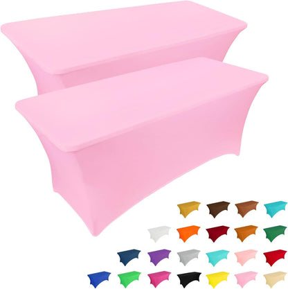 Custom 6ft Spandex Table Cover, Stretch Tablecloth with Logo