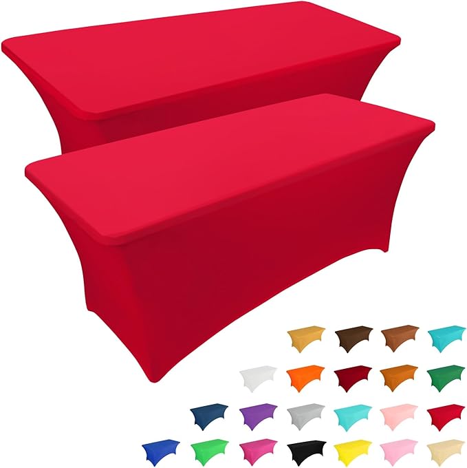 Custom 6ft Spandex Table Cover, Stretch Tablecloth with Logo
