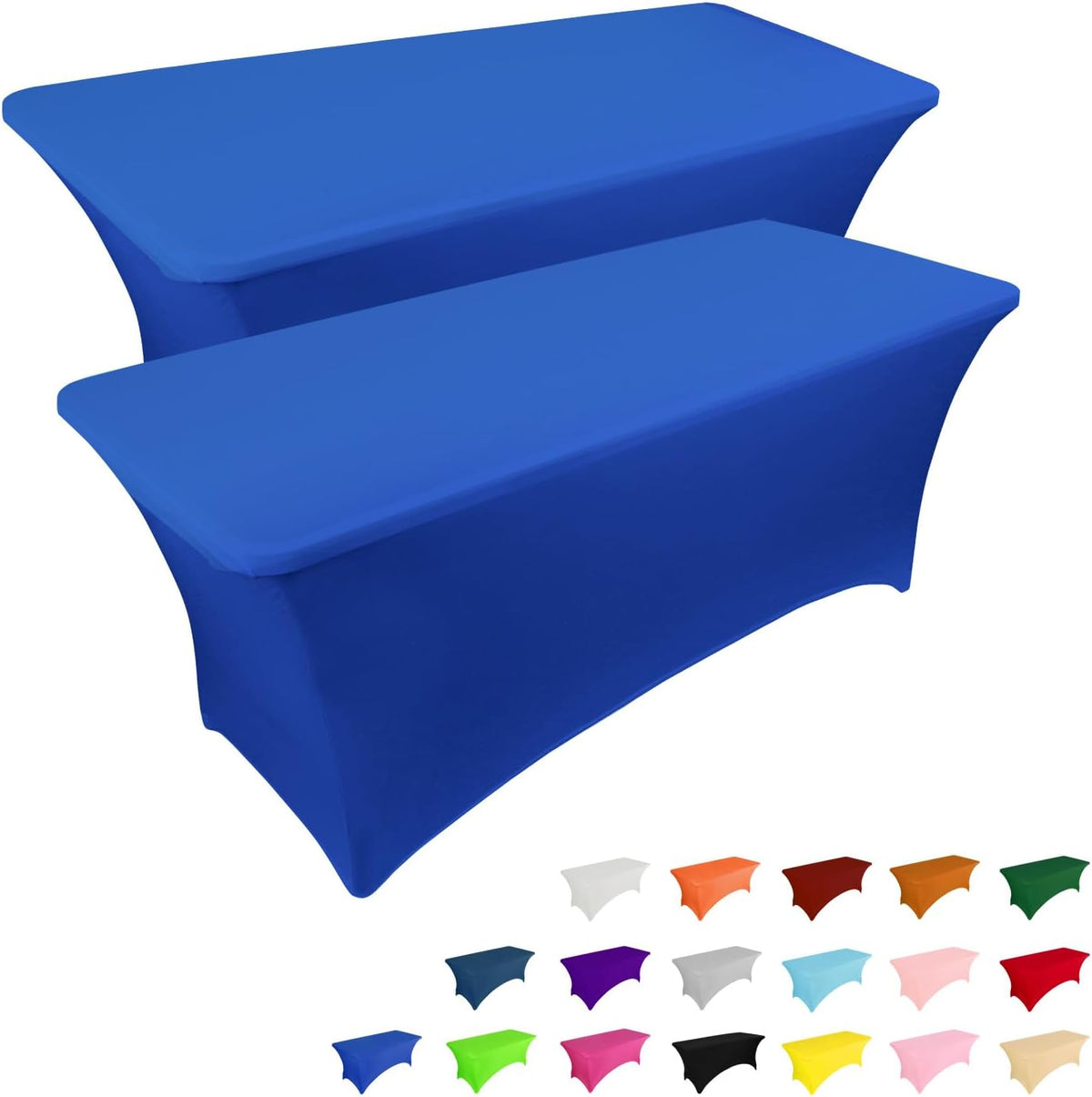 Custom 6ft Spandex Table Cover, Stretch Tablecloth with Logo