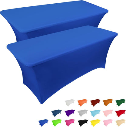 Custom 6ft Spandex Table Cover, Stretch Tablecloth with Logo