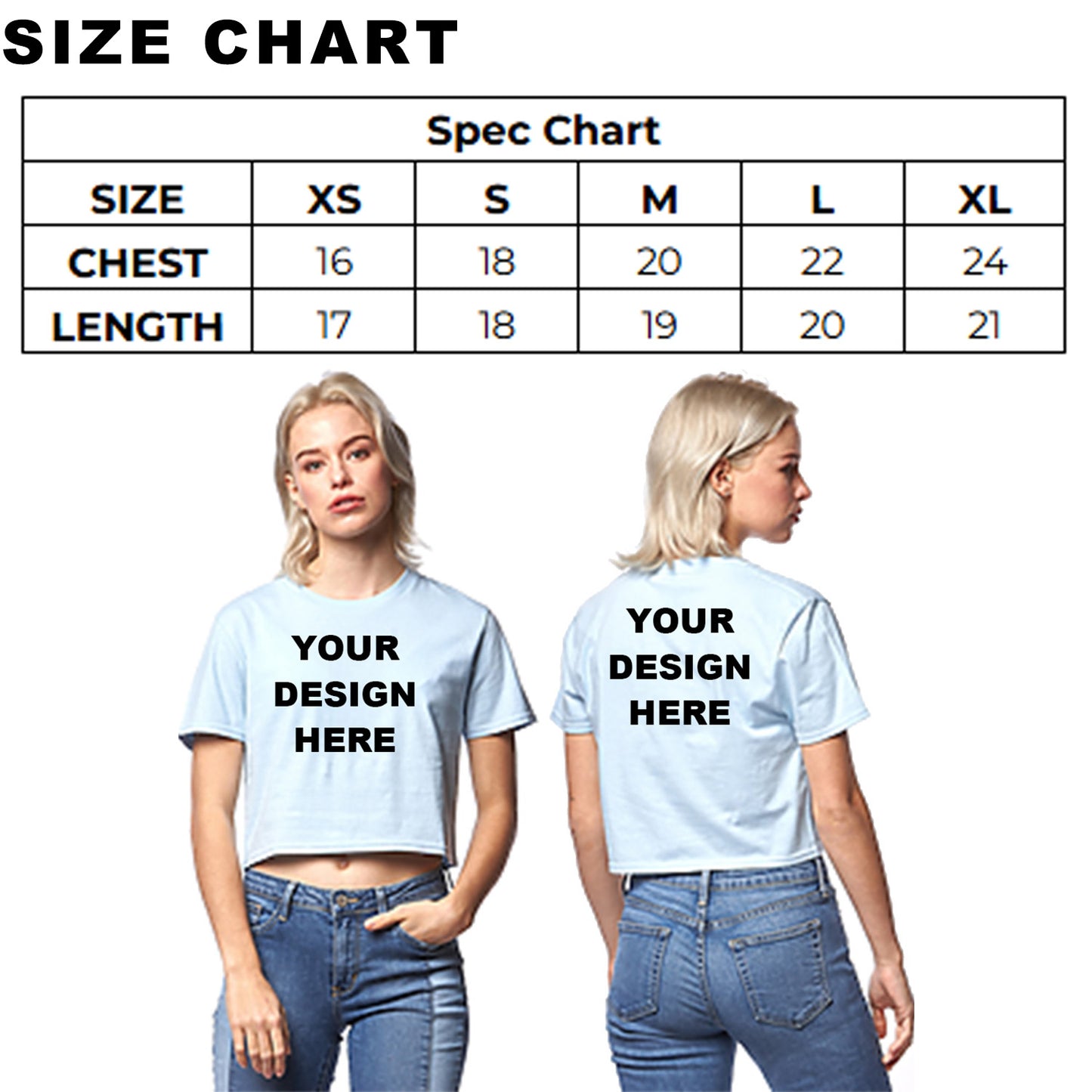 SMART BLANKS 4003 Premium Relaxed Fit Women's Cropped Tee