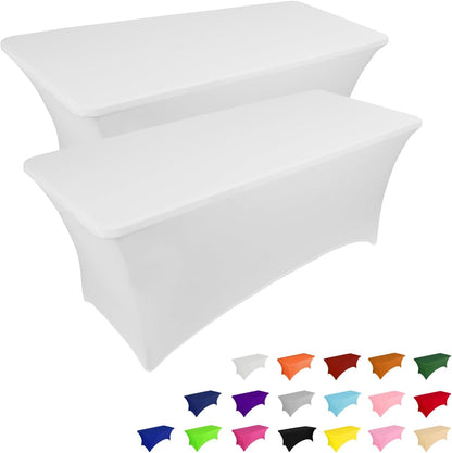 Custom 6ft Spandex Table Cover, Stretch Tablecloth with Logo