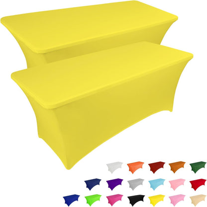 Custom 6ft Spandex Table Cover, Stretch Tablecloth with Logo