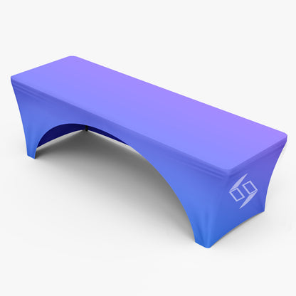 Custom 8ft Stretch Table Cover, Fitted Table Cloth With Logo