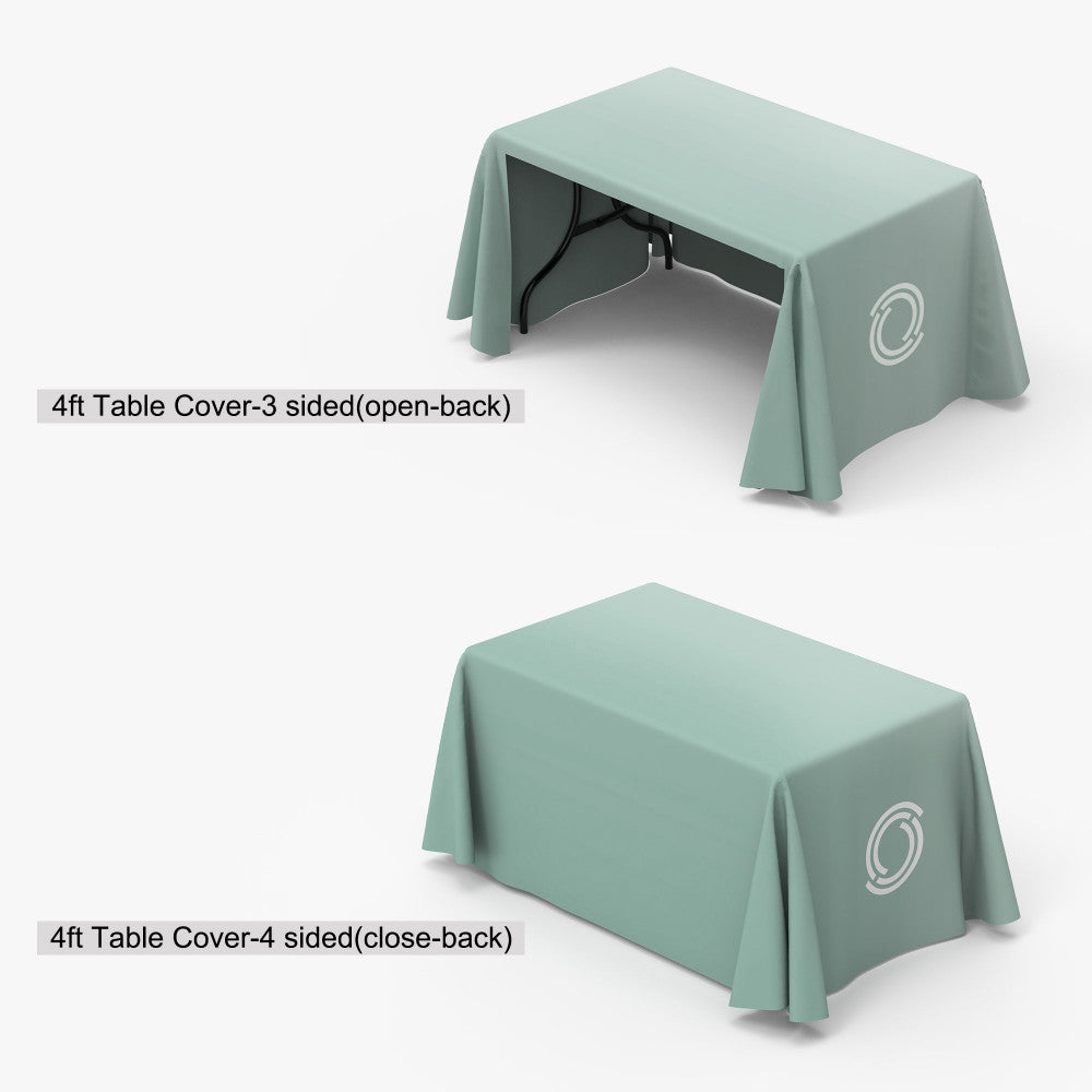 Custom 4ft Tension Fabric Table Cover, Stretch Table Cloth with Logo